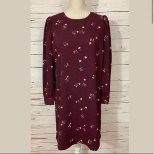 NWT Old Navy Maroon Floral Dress Long Sleeve - M